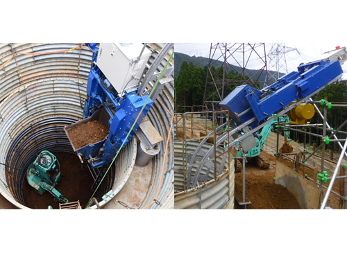 送電鉄塔基礎工事 掘削排土装置