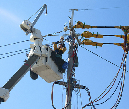 高圧電線張替え（アルミ線化）工事